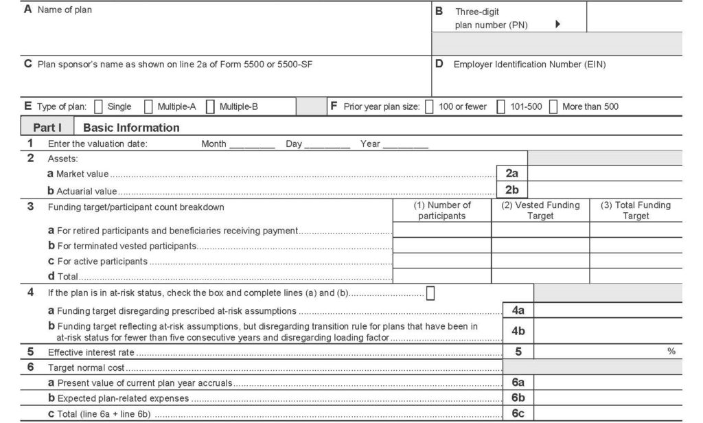 Schedule SB - Defined Benefit Plan Actuarial Information | Saber Pension